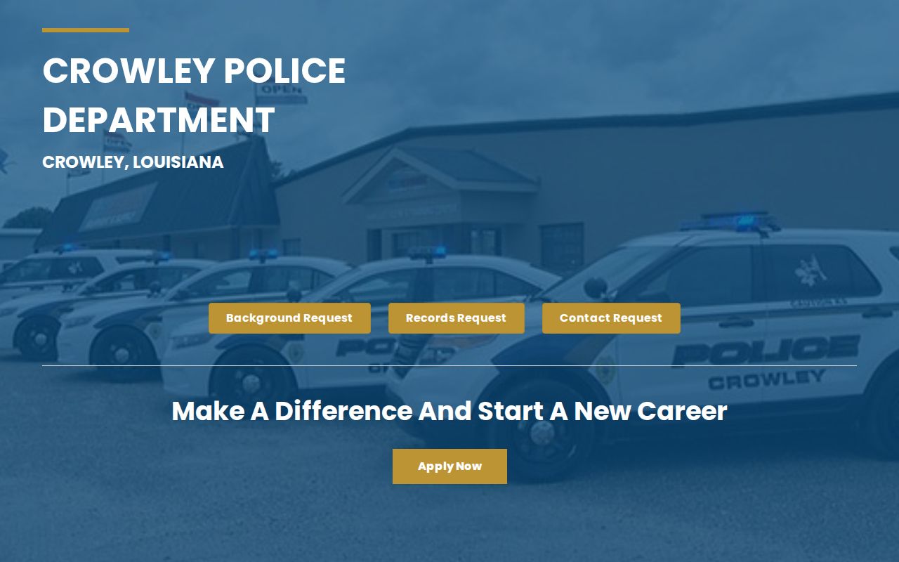 Crowley Police Department official website and navigation